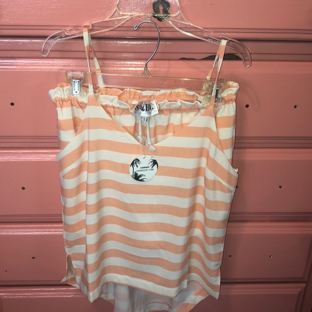 SABO SKIRT two piece orange striped set